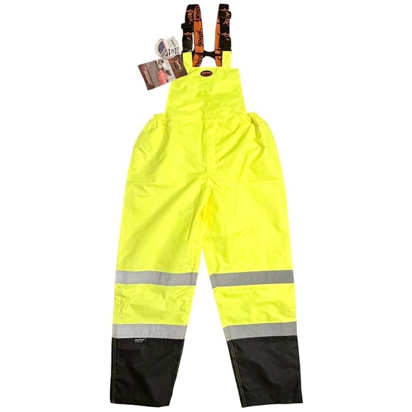 PIONEER Other - Pioneer Men's XL Yellow Hi-Vis Safety Bib Pant 5405AU 300D Ripstop Waterproof